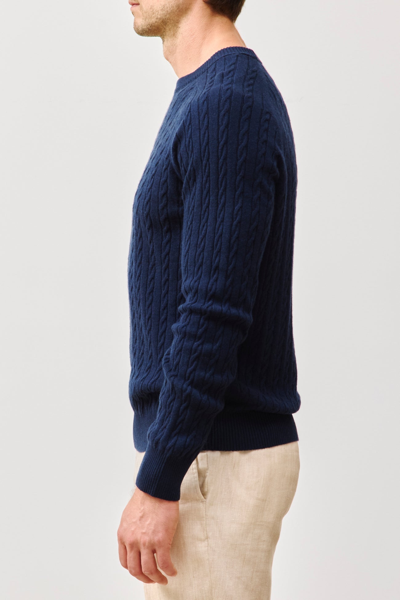 BRADFORD CASHMERE CABLE KNIT CREWNECK