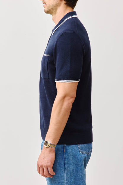 ALDRICH CASHMERE QUARTER-ZIP POLO SHIRT