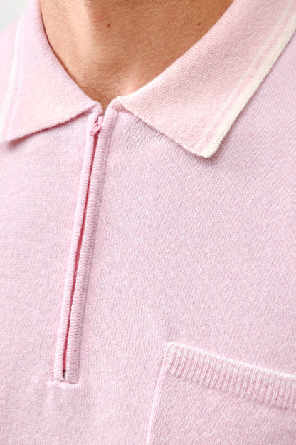 ALDRICH CASHMERE QUARTER-ZIP POLO SHIRT